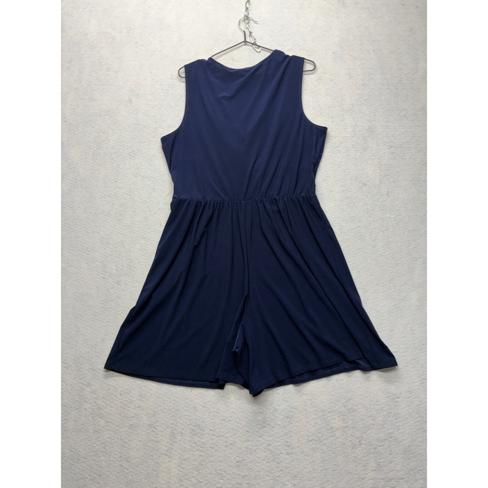 Annalee + Hope Sleeveless Romper Quiet Luxury Wrap Tie Waist XL Navy Blue - Picture 8 of 10
